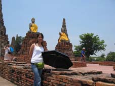 2 sitting buddhas on some ruined pagodas